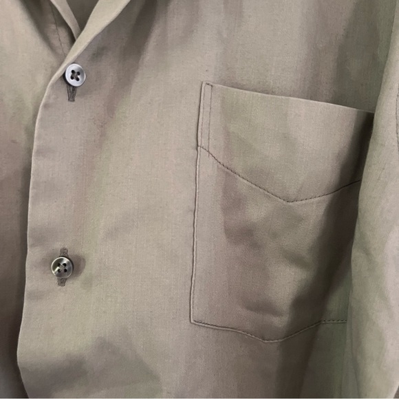 Geoffrey Beane regular fit 17 32/33 wrinkle free taupe tan button front shirt - Picture 2 of 7